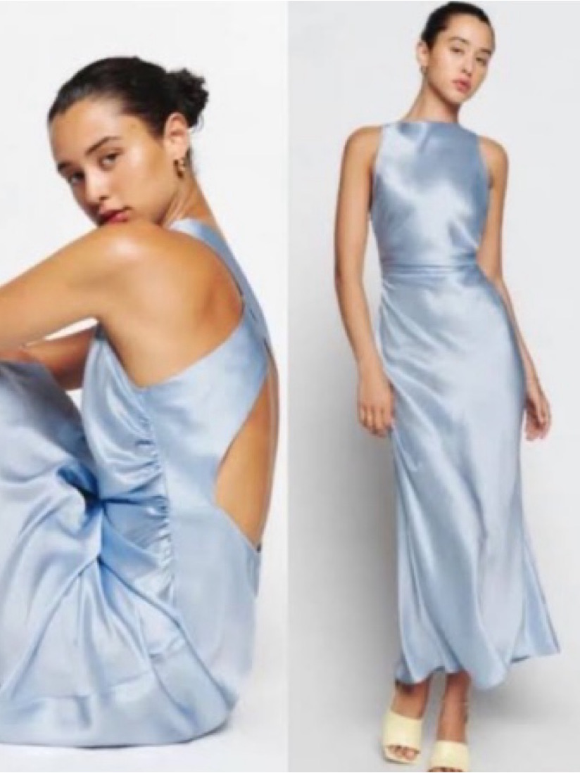 Reformation Casette Silk Dress Size 8 B609